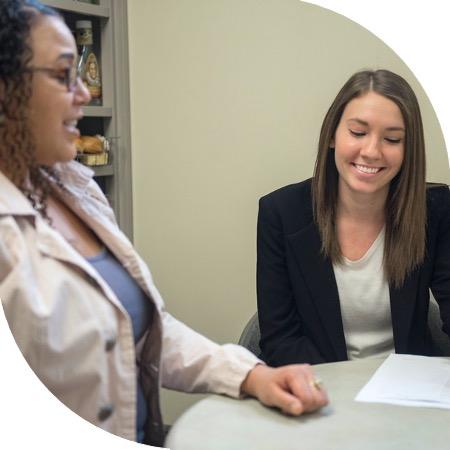 Nutrition counseling session with two individuals