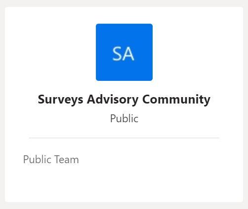 Surveys Advisory Community Teams 