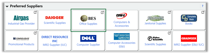 Screen-shot of BES Catalog in BobcatBUY.