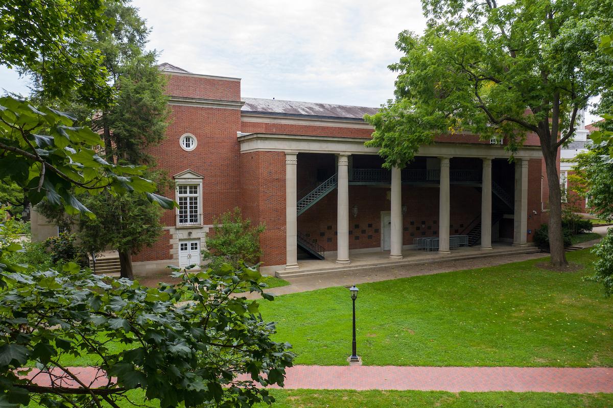 View of Templeton-Blackburn Memorial Auditorium from College Green