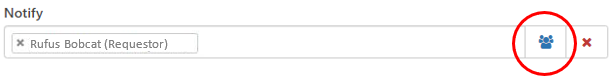 A field that says "Notify Other People" with a red circle around the blue icon of three people
