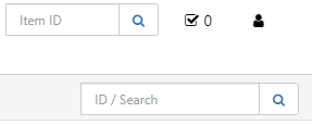 Shows two search bars, one reading Item ID and the other reading ID/Search