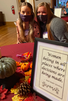 Natalia Burke Garcia and Jade Borden, two OU students, at the Athens Women’s Summit. Photo taken by Zoe Felber.