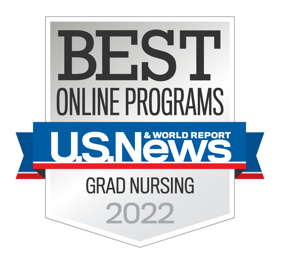 Badge for Best Online Programs by U.S. News and World Report for Grad Nursing 2022