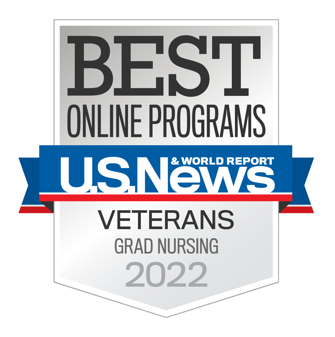 U.S. News & World Report badge for Best Veterans Programs Graduate Nursing 2022