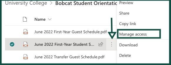 Choose manage access from the 3-dot menu