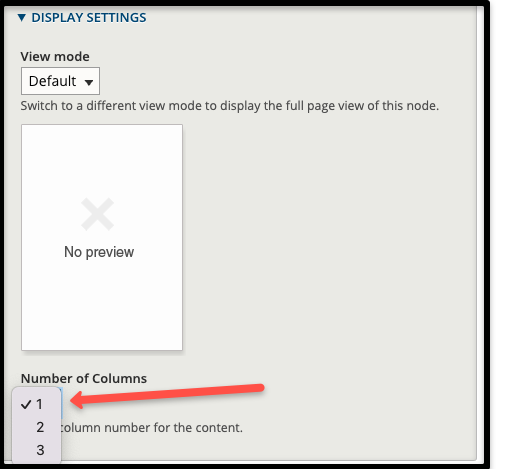 Choose 2 Column for Left Navigation Display