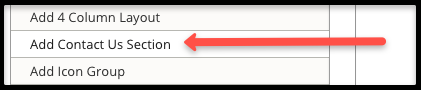 Add Contact Us section