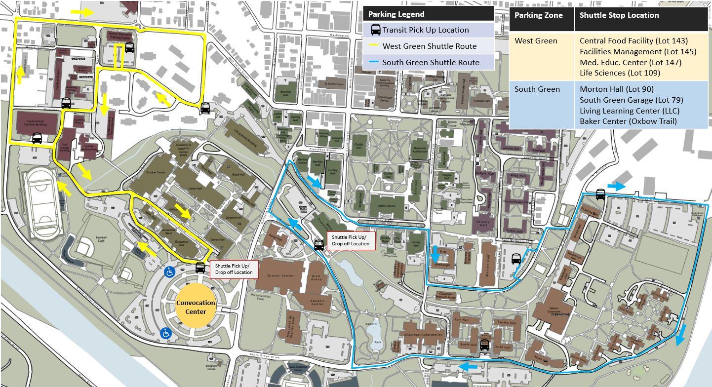 Fall Commencement Transit Map