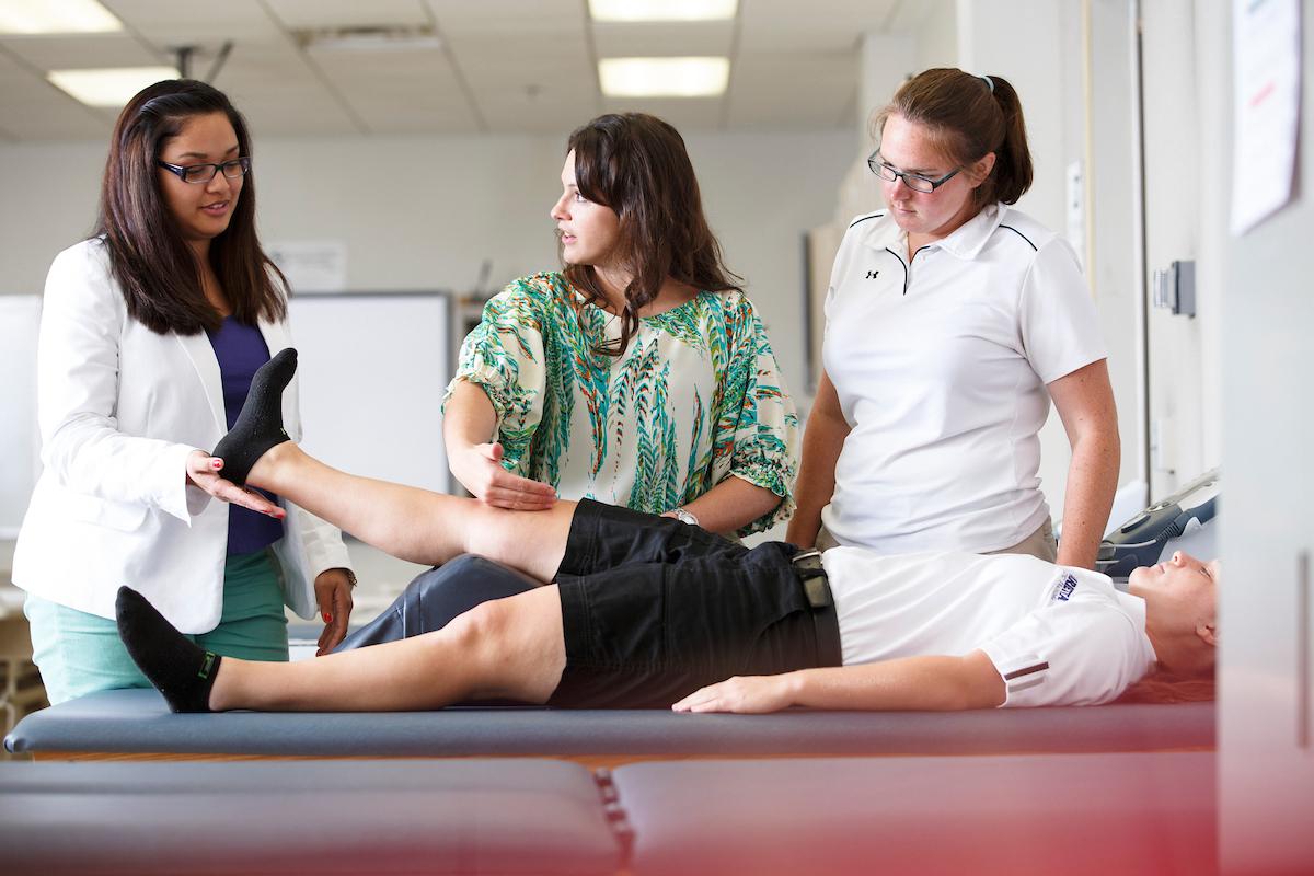 students learn about anatomy of the leg