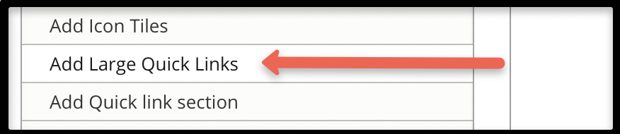 Add large quick links