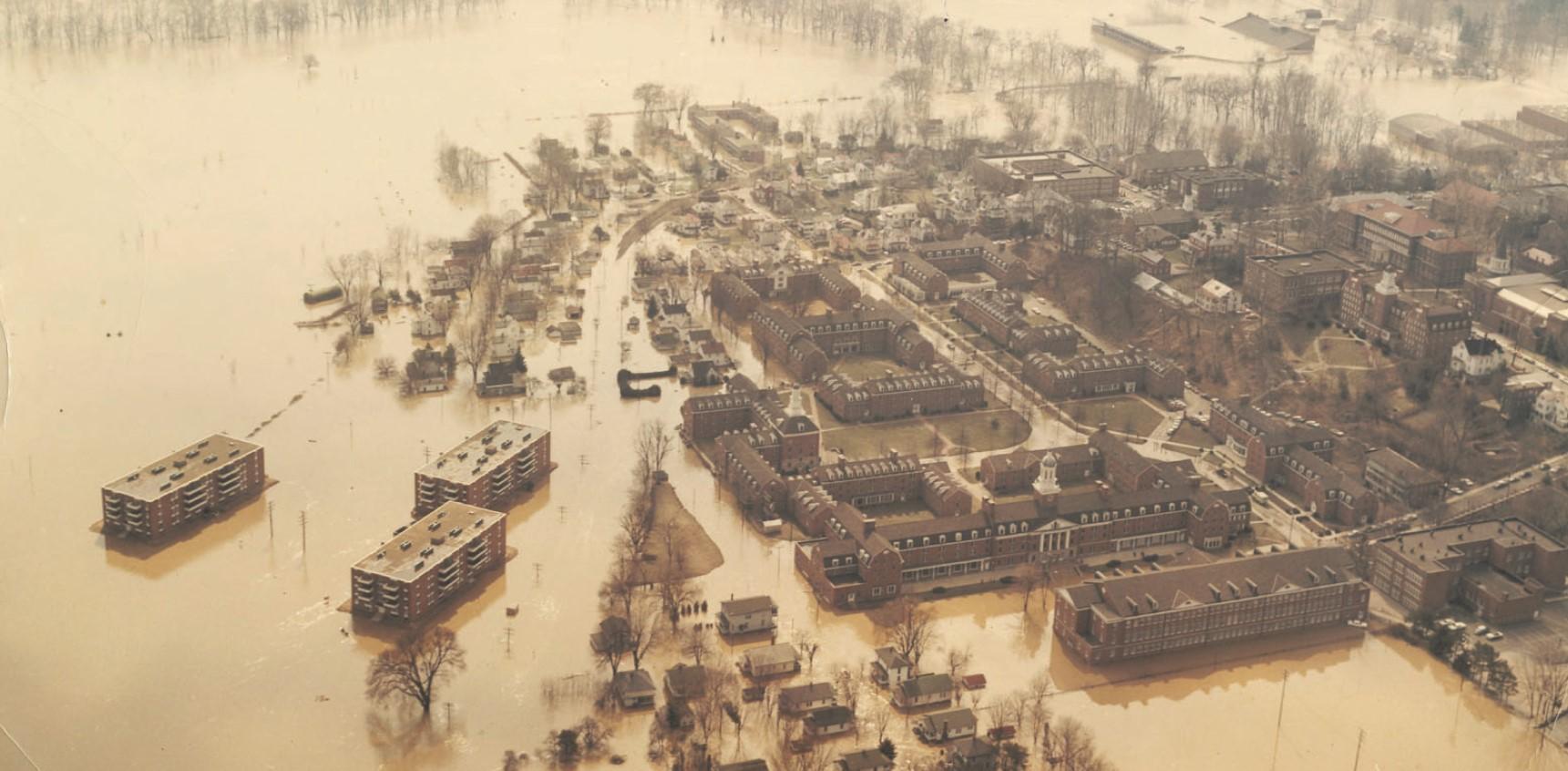 Campus during the flood of 1964