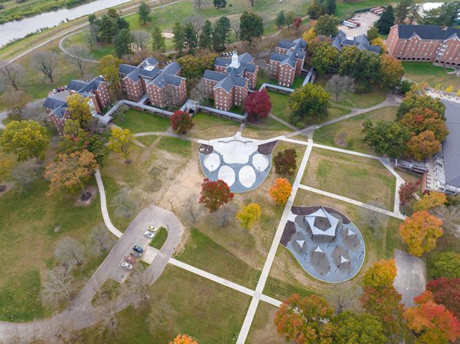 aerial view of Paw Print Park