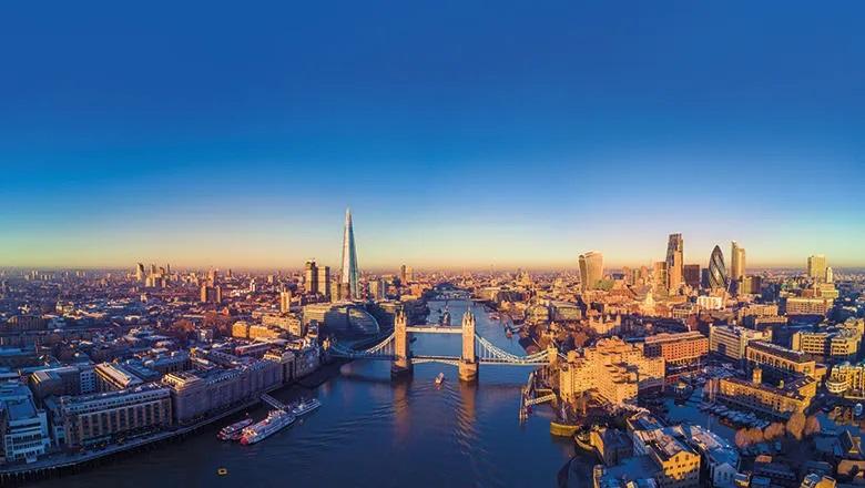 Aerial of London.