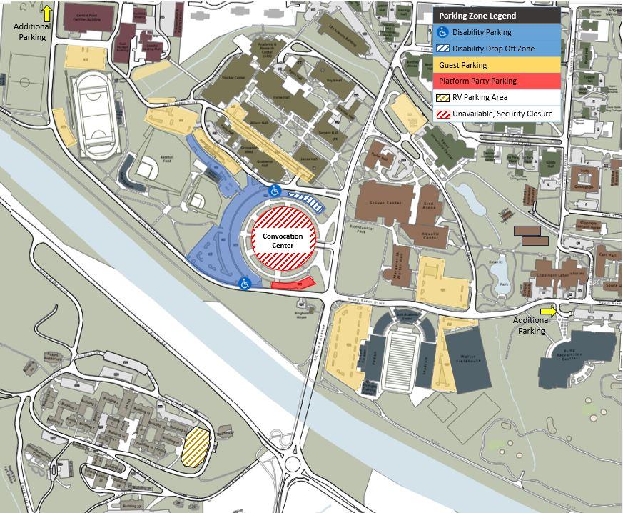 Fall Commencement Parking Map