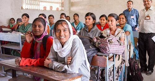 Students in classroom in Gawande College