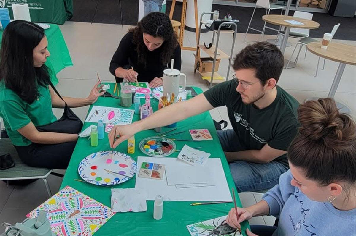 Students do arts and crafts in the Well-Being Wing