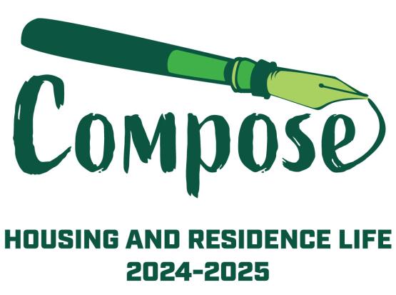 a pen writing the word 'compose'