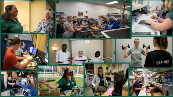 Various Images of Ohio University Student Employees in Their Workplaces