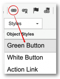 Screenshot of object styles dropdown menu options