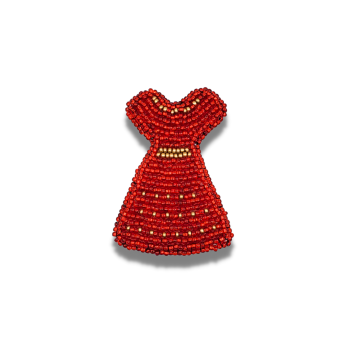 Little Red Dress Beaded Pin