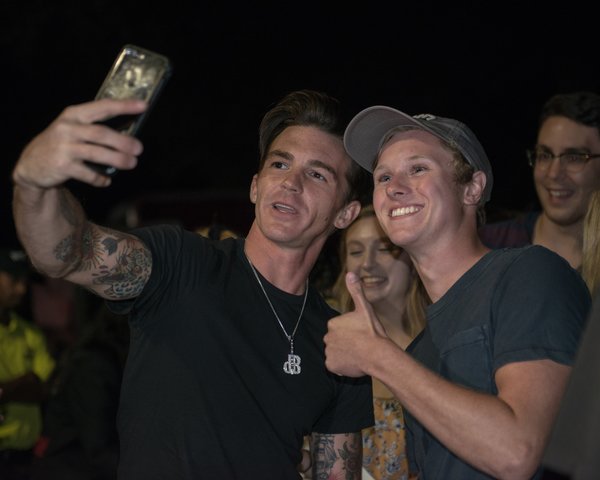Singer Drake Bell takes a selfie with a student during his Welcome Week Concert at OHIO. Photo by Elijah Burris