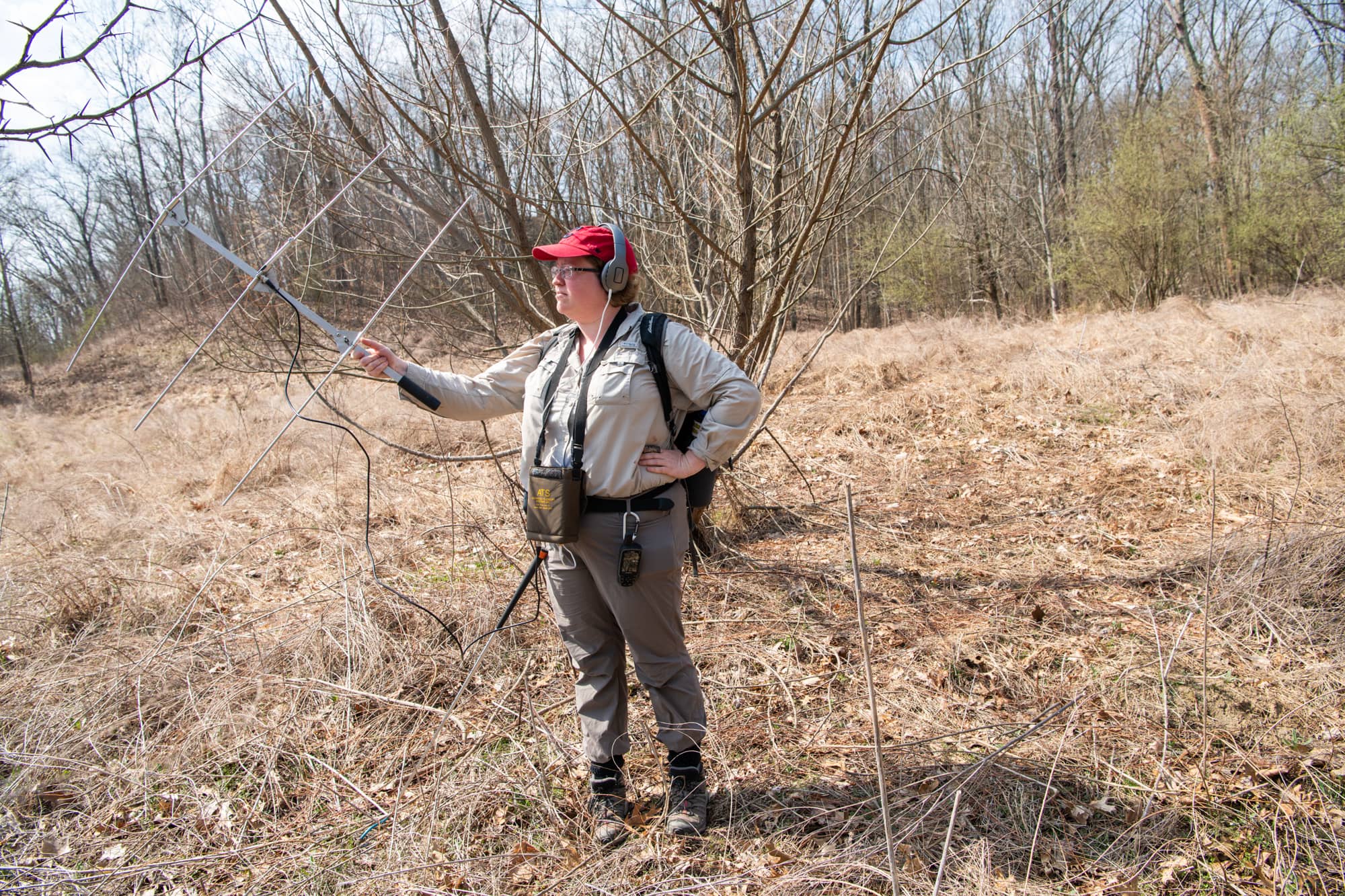 A Conservation Ecology Lab student tracks turtles to better understand the impact of a new roadway on a local turtle population. 