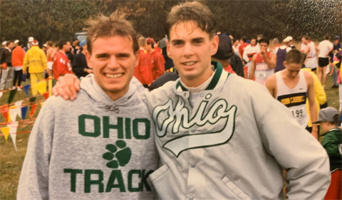 Sam Chamberlain and a friend after a track meet