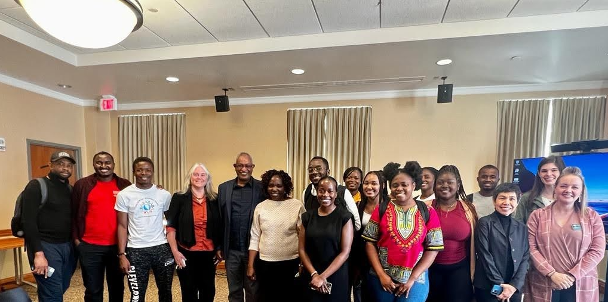 Professor Keraka is shown with members of the Ohio University community at the Africa@OHIO Colloqium
