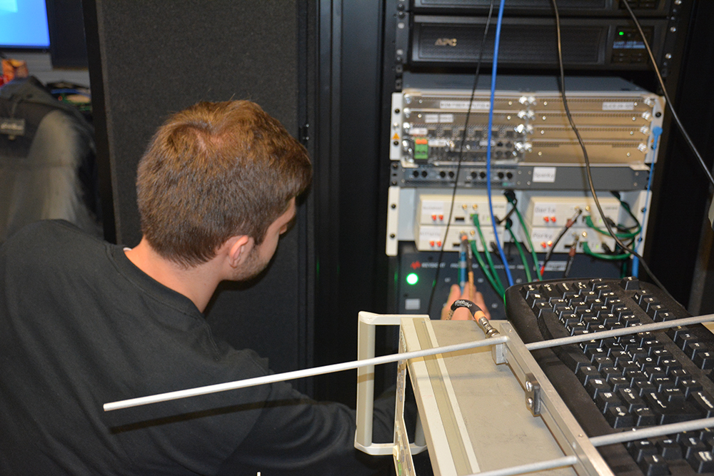 Drake Purdum working with wires