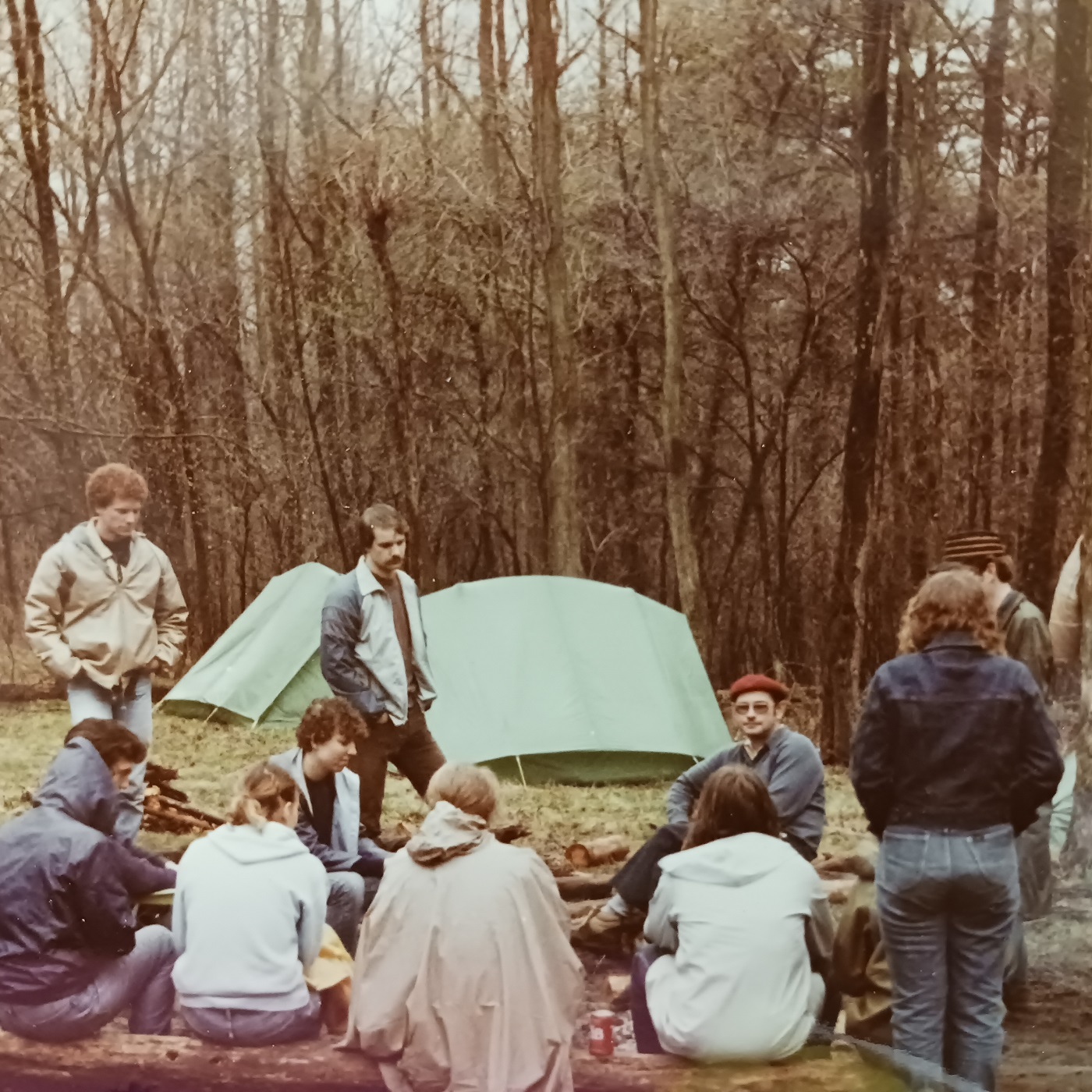 Ron Dingle is shown leading a camping trip with Ohio University students
