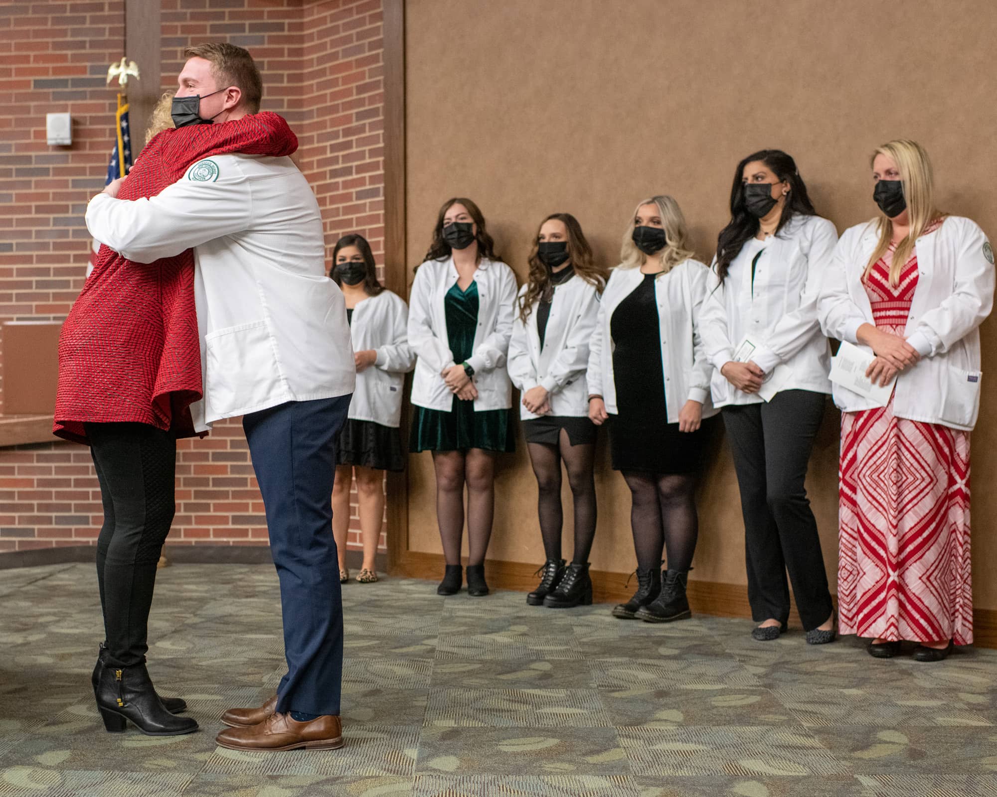 A student participates in the December 2021 Nursing Pinning & Recognition Ceremony at the Southern Campus. 