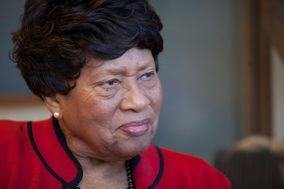 Portrait of Jocelyn Elders in a chair