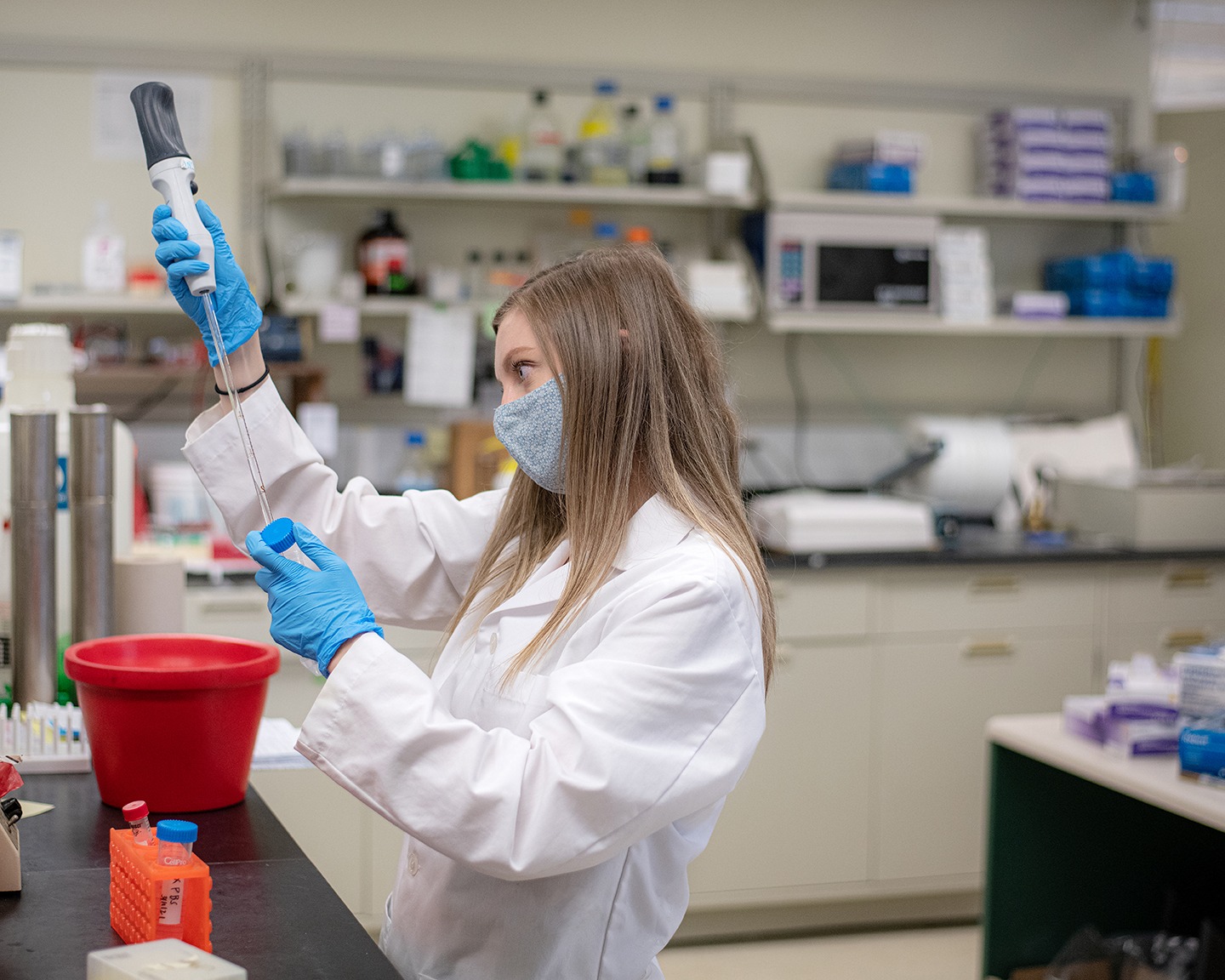 Emily Marino works in a lab.