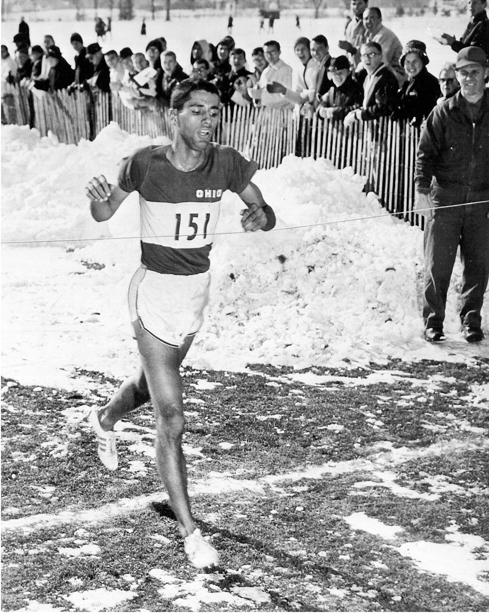 Elmore “Mo” A. Banton outpaces 180 of the country’s top runners to win the 1964 NCAA Division I Men’s Cross Country Championship, making OHIO history for the first—but not last—time. Photo courtesy of the Mahn Center for Archives & Special Collections