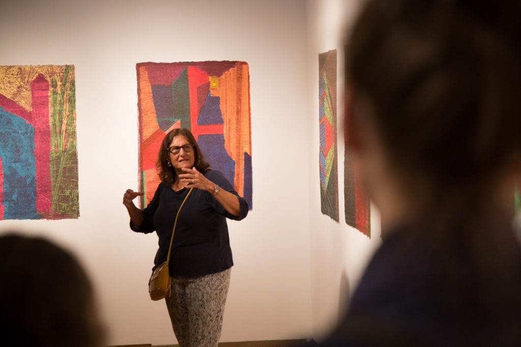 Manusos shared her unique artistic process and lifelong passion for printmaking while discussing her newest work: art that is informed by an interest in Latin American cultures in San Diego and abroad.