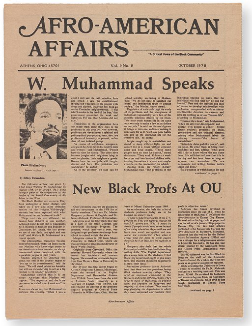 Afro-American Affairs newspaper from October 1978