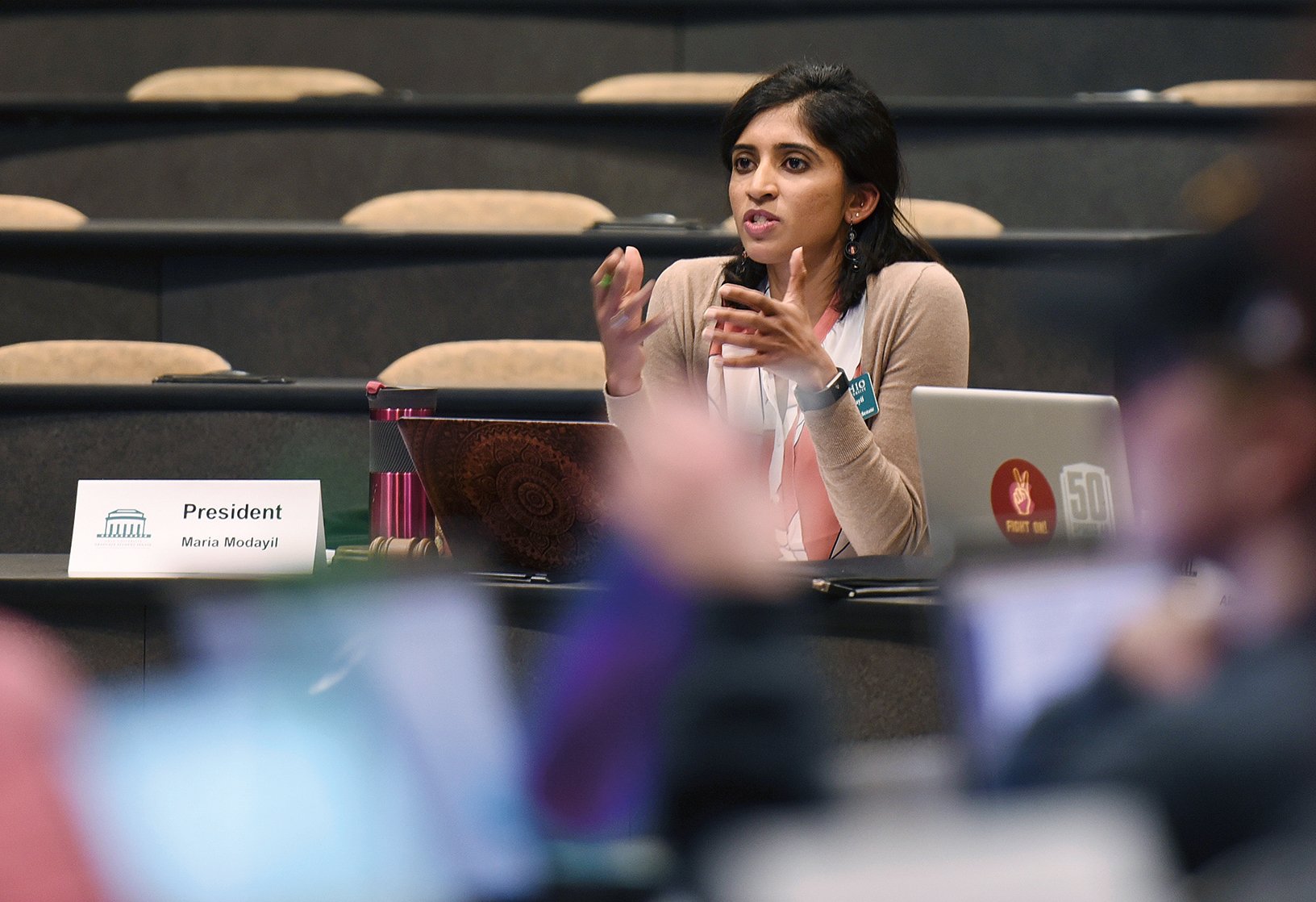 Maria Modayil’s role as Graduate Student Senate president brings with it opportunities to grow as a leader. Photo by McKinley Law, BSVC ’20