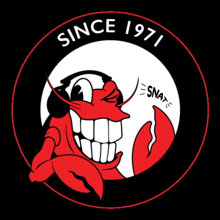 graphic of a lobster with headphones, "Since 1971"