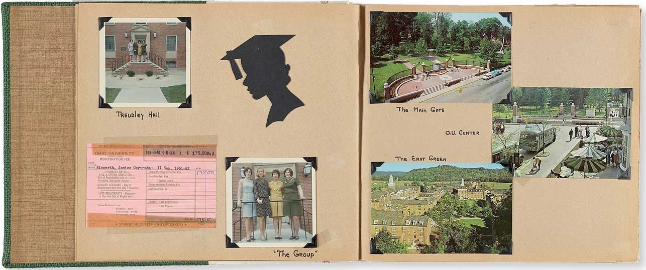 Before Instagram, OHIO student life was documented in scrapbooks like this one by Jan Rienerth, BS ’65, AB ’66.