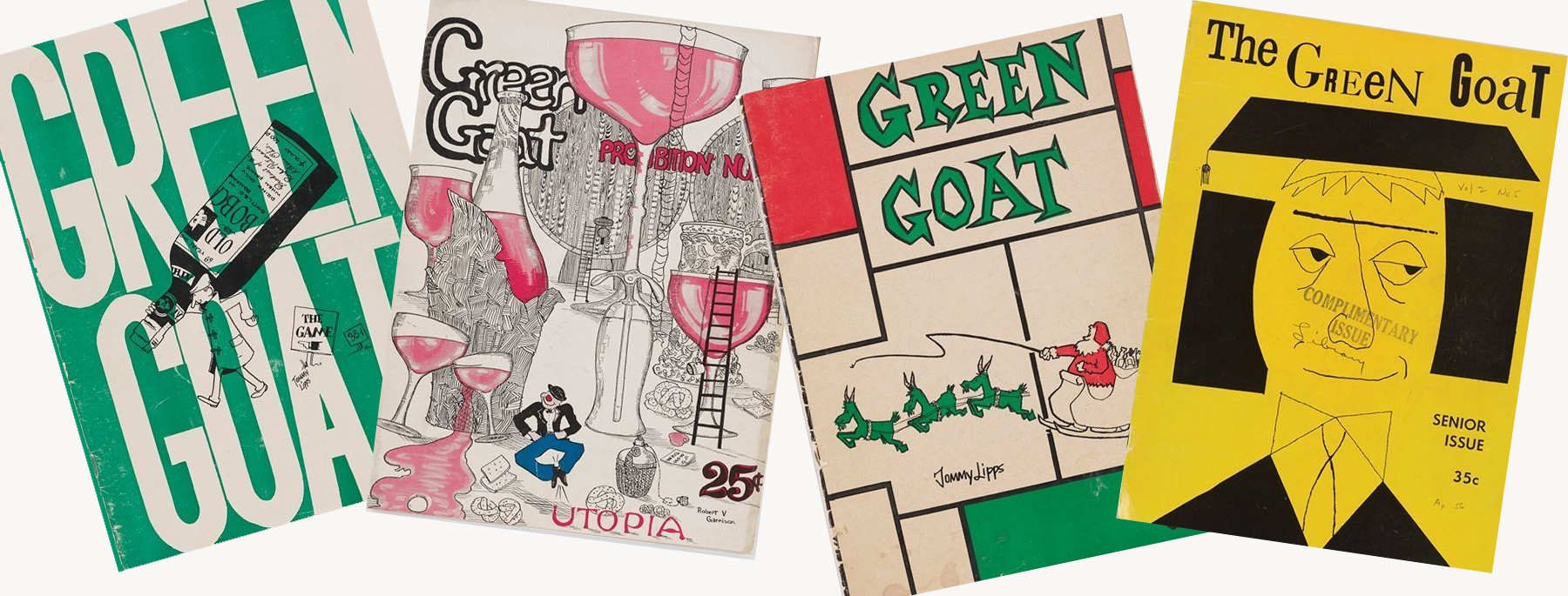 4 old issues of the Green Goat magazine