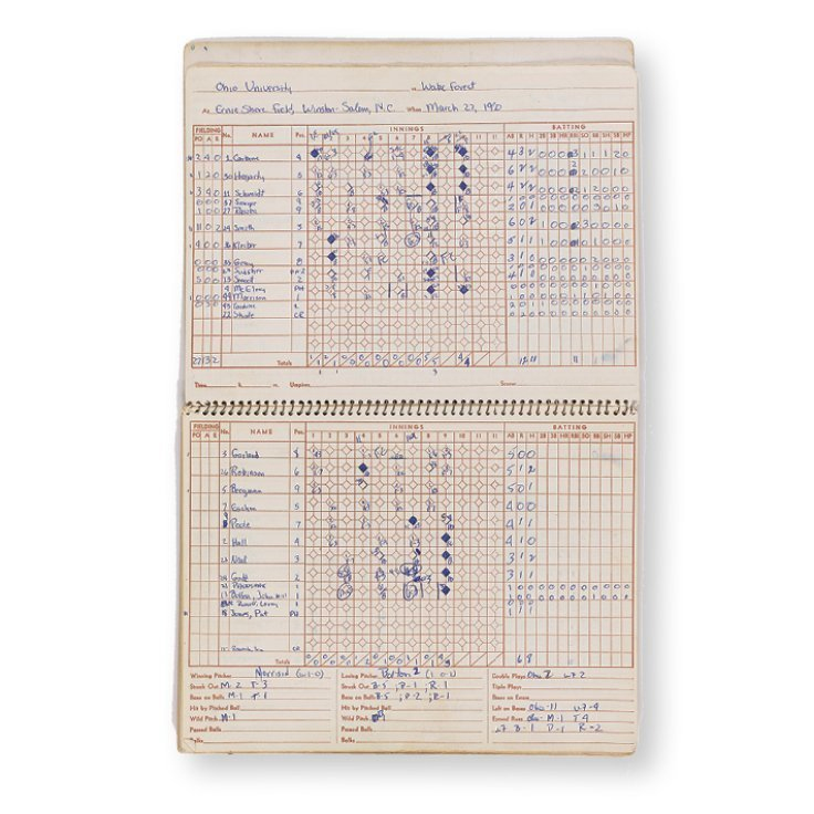 OHIO Baseball’s score book from 1970, the organization’s highest-performing season.