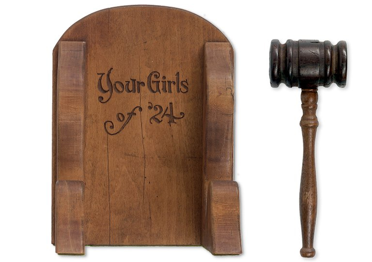 OHIO’s first Dean of Women Irma Voigt received this well-used gavel and its holder from her “girls” in 1924. OHIO’s first Dean of Women Irma Voigt received this well-used gavel and its holder from her “girls” in 1924. 