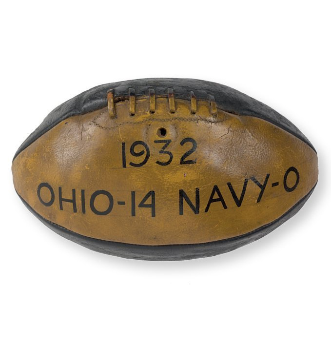 The football from OHIO’s 1932 14-0 shut out over Navy.