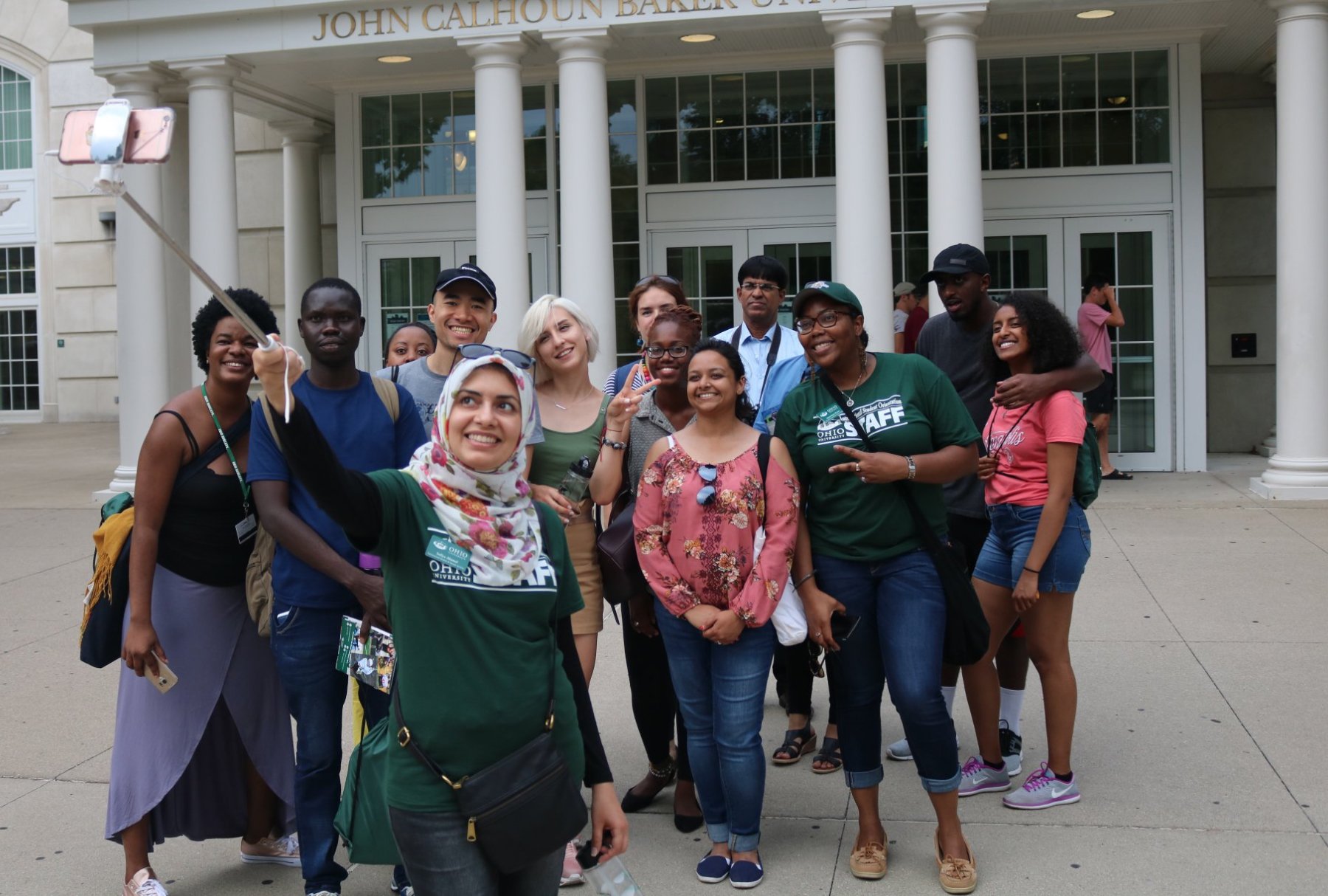 International graduate students team with OHIO Peer Advisors to get the “lay of the land” for what’s where on the Athens campus. Photo courtesy of International Student and Faculty Services