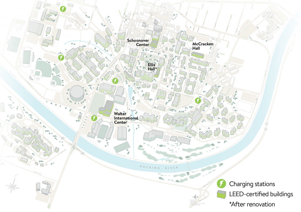 Map of OHIO electric car charging stations