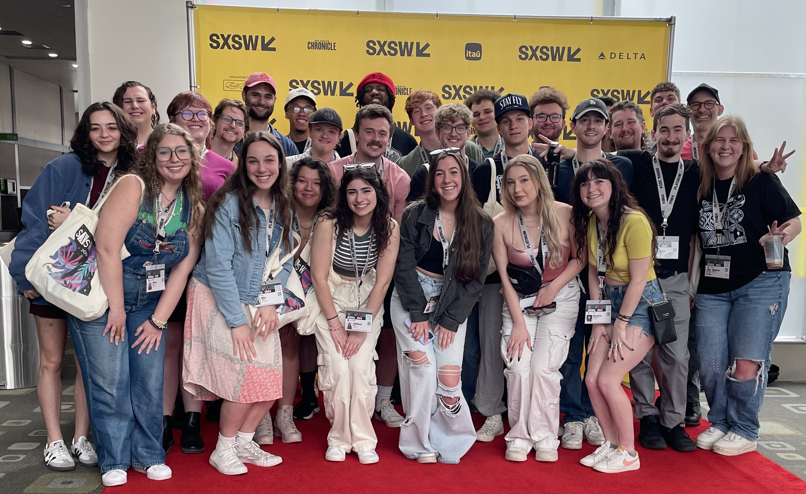 A photo of a group of students at SXSW in Austin, TX