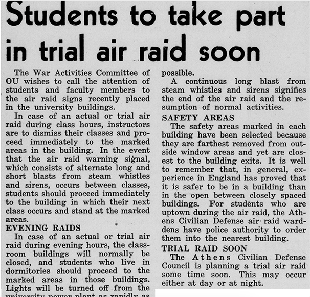 Students to take part in trial air raid - The Post