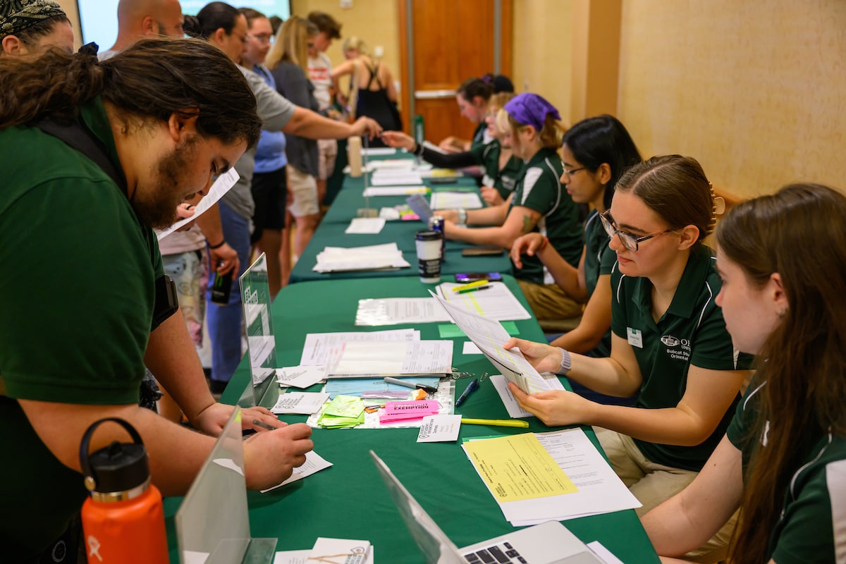 New students check in at Bobcat Student Orientation in 2024