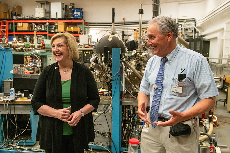 Ohio University President Dr. Lori Stewart Gonzalez tours OHIO's Edwards Accelerator Laboratory.